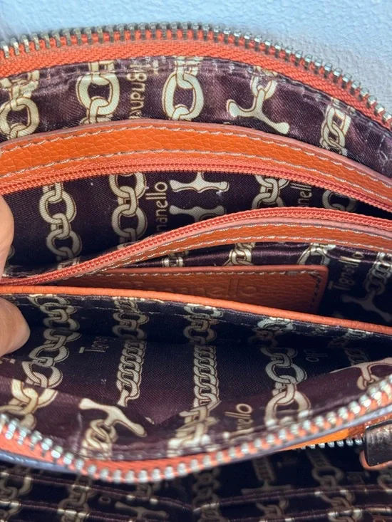 Tignanello Orange Pebbled Leather Crossbody Bag - Picture 6 of 12